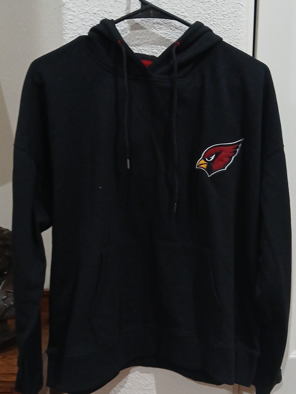 NFL Men's Black Hoodie with Red Cardinal Logo